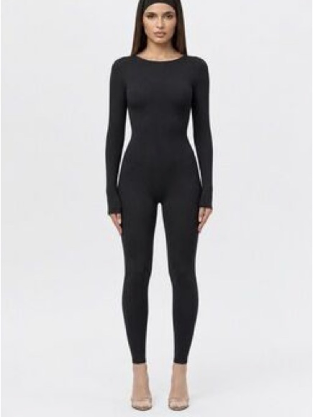 Naked Wardrobe NWOT Black Round Neck Jumpsuit Sz Large